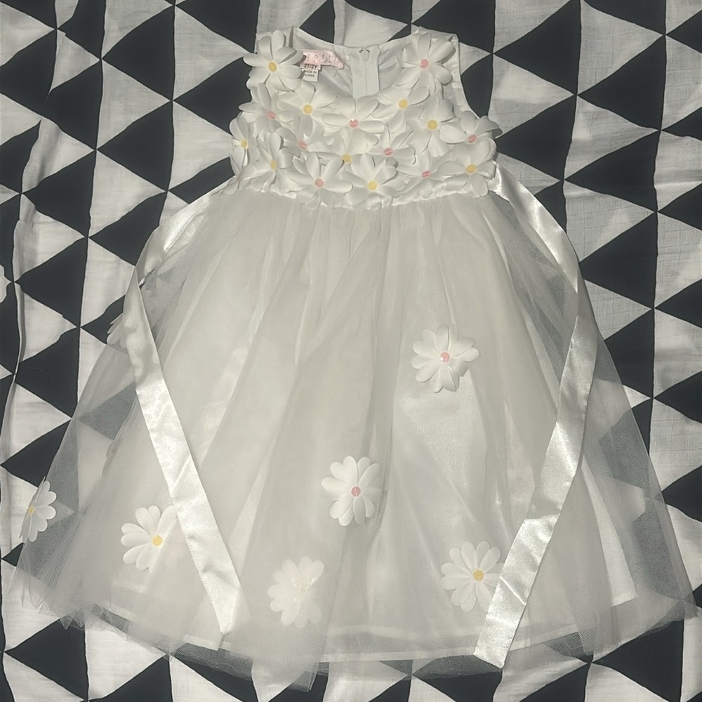 2T Girls White pTulle Dress - Picture 3 of 11